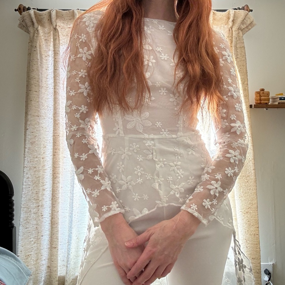Vintage 70’s Disco Onesie with Long Train in Back